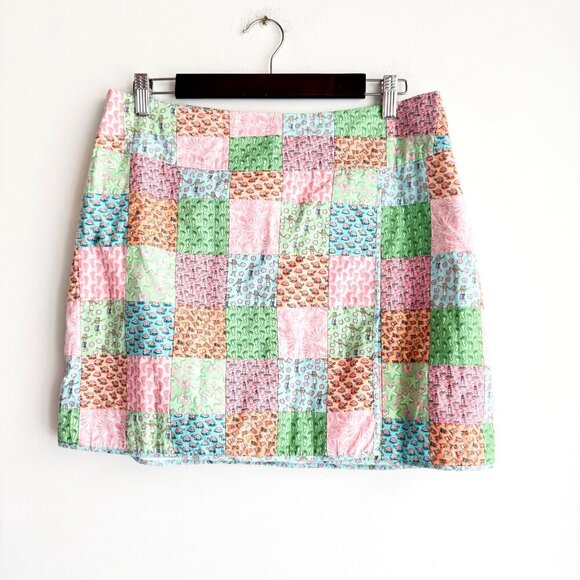 Vineyard Vines Pastel Patchwork Mini Skirt 10 - Picture 3 of 6
